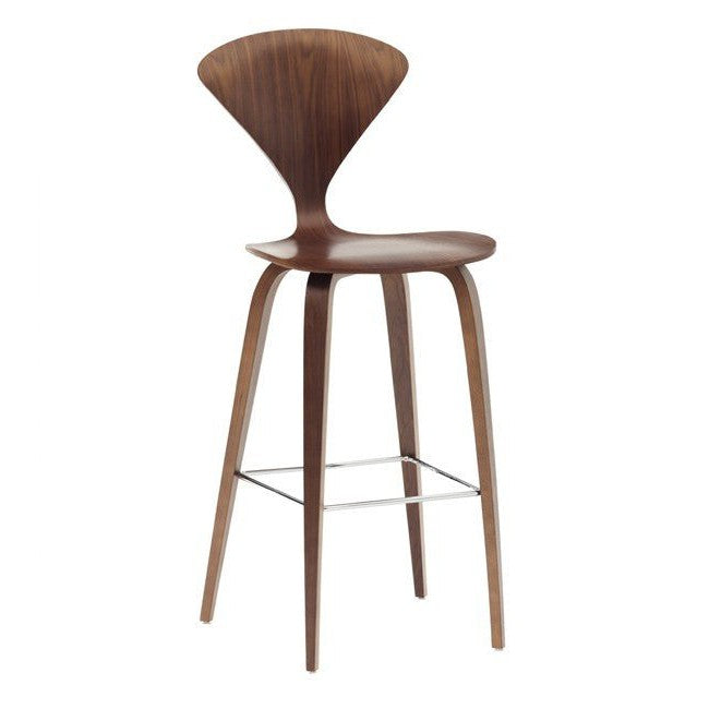 Cherner Style Bar Stool with Wooden Base - Unica Interior