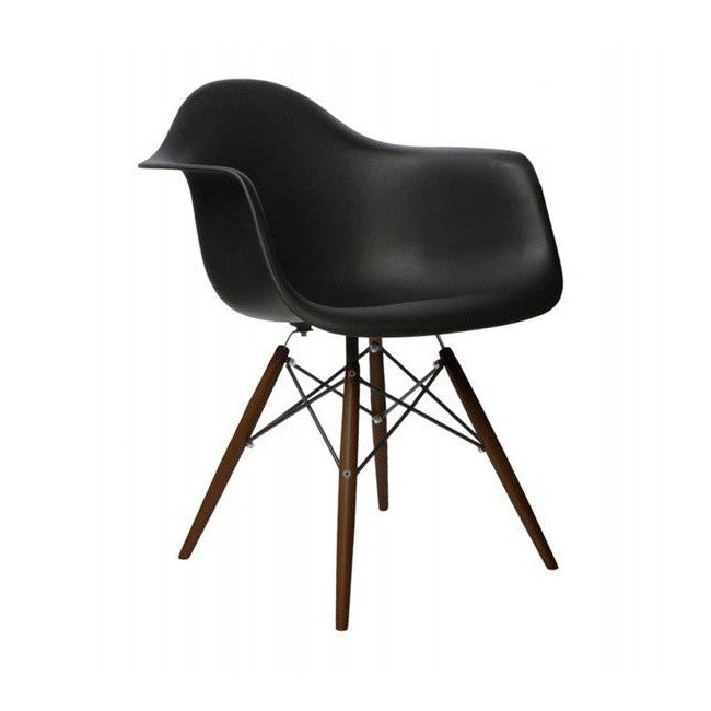 DAW Plastic Armchair Walnut Base - Unica Interior