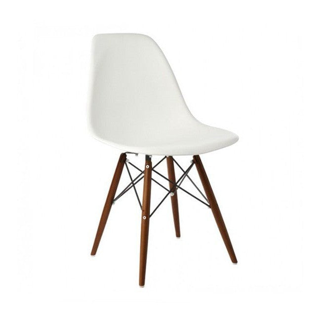 DSW Plastic Side Chair Walnut Base - Unica Interior