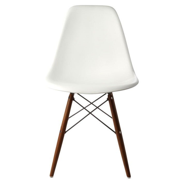 DSW Plastic Side Chair Walnut Base - Unica Interior