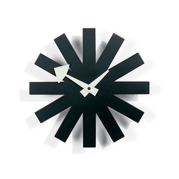 George Nelson Style Black Asterisk Clock - Unica Interior