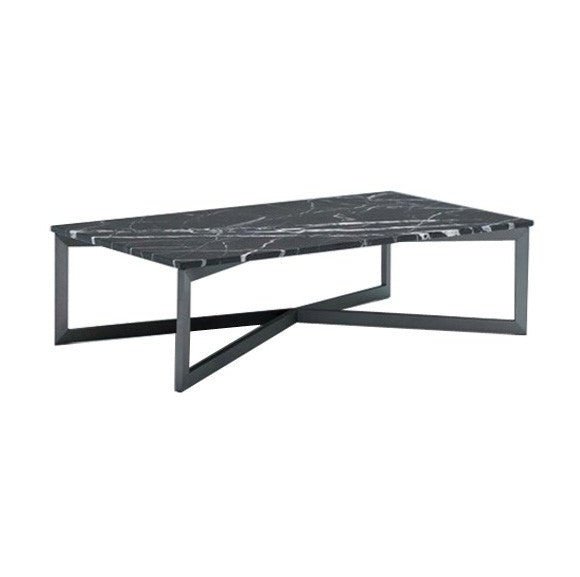 Nobi Rectangular Coffee Table (Black Marble Top) - Unica Interior